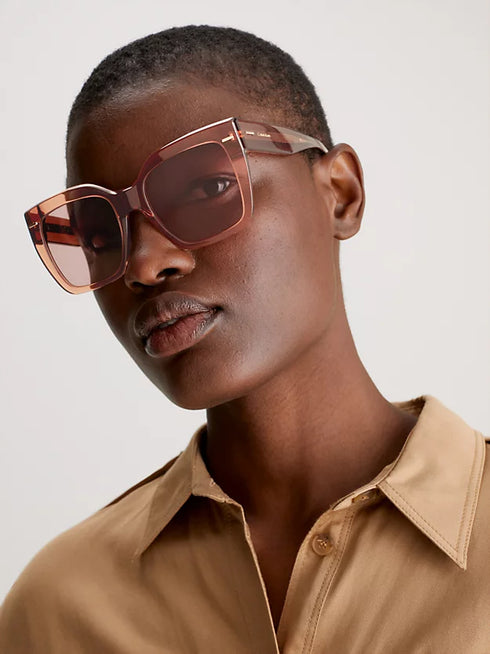 Calvin Klein CK23508S 200 E 54 Women's Square Sunglasses - Brown Frame, Brown Lenses