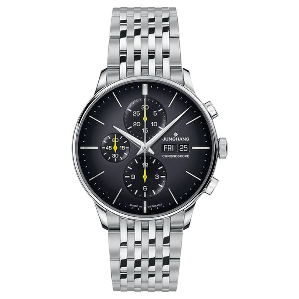 JUNGHANSJunghans Meister Chronoscope 027/4429.47 Men's Watch - 40.7mm Anthracite Dial, Stainless Steel BraceletWATCHESEcecile