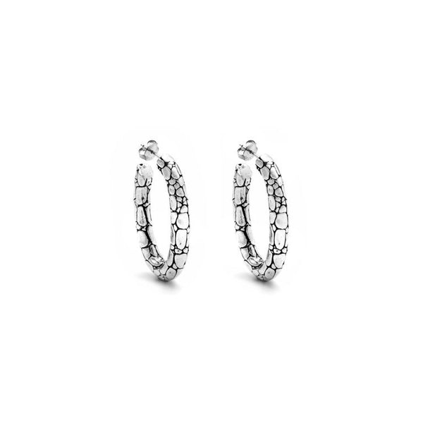 GIOVANNI RASPINIGiovanni Raspini 07338 Crocodile Earrings – Sterling Silver, 5cm, HandmadeBIJOUXEcecile