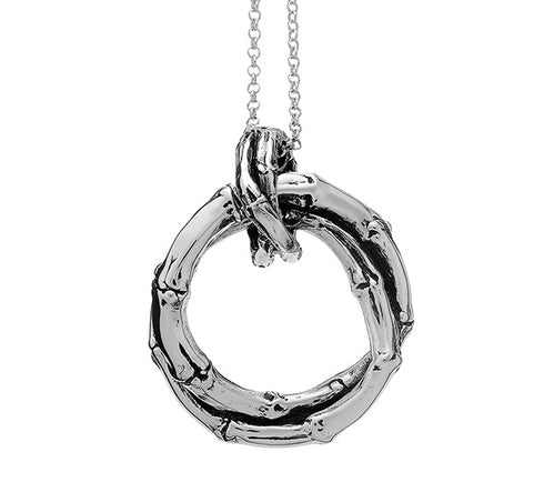 GIOVANNI RASPINIGiovanni Raspini Necklace 09681 – Sterling Silver Bamboo Pendant, 90cm Handmade in ItalyBIJOUXEcecile