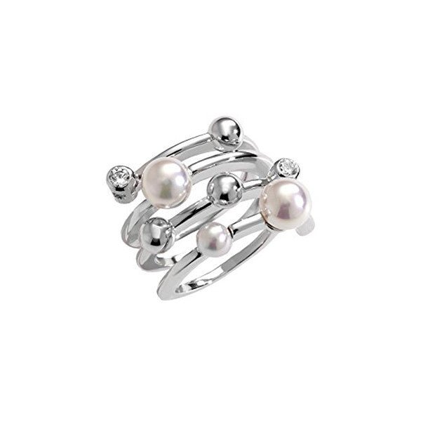 MAJORICAMajorica 10554.01.2.917.700.1 Women's Ring – Rhodium - Plated Silver, 4/6mm Pearls, Size 17BIJOUXEcecile