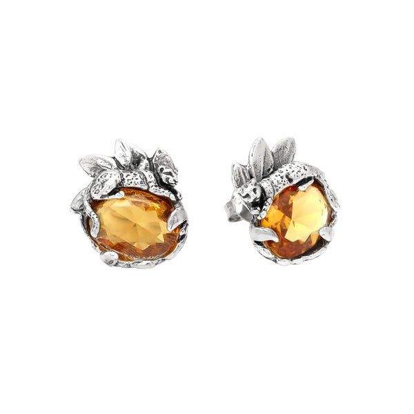 GIOVANNI RASPINIGiovanni Raspini 12079 Eden Leopard Earrings – Sterling Silver & Citrine Quartz, 2cmBIJOUXEcecile