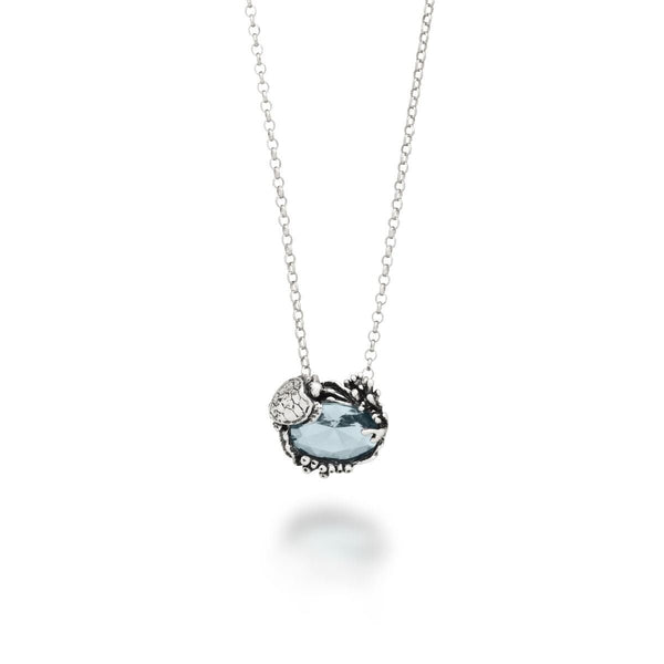 GIOVANNI RASPINIGiovanni Raspini 12087 Turtle Eden Necklace – Sterling Silver & Aquamarine Quartz, 45cmBIJOUXEcecile