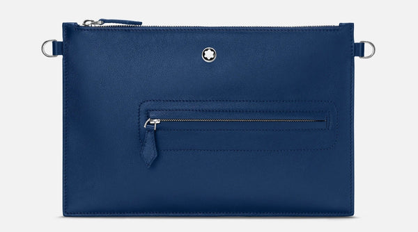 MONTBLANCMontblanc Meisterstück Selection Soft Pouch 130063 – Blue Calfskin Leather, Detachable Wrist HandleLEATHER GOODSEcecile