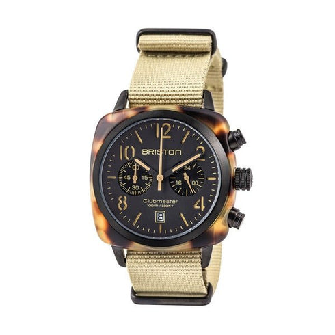 BRISTONBriston Clubmaster Classic Chronograph 40mm Black Dial Watch 14140.PBAM.TS.5.NKWATCHESEcecile