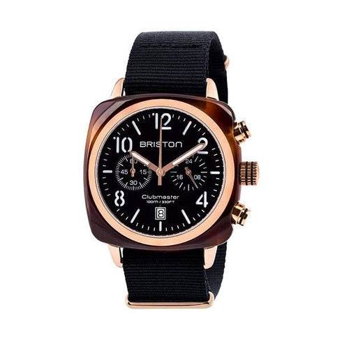 BRISTONBriston Clubmaster Classic Chronograph 40mm Black Dial Watch 14140.PRA.T.1.NBWATCHESEcecile