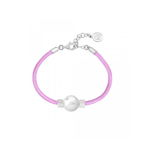 MAJORICAMajorica 15349.01.2.000.010.1 Women's Bracelet – Pink Cord, Simulated Pearl, Sterling Silver AccentsBIJOUXEcecile