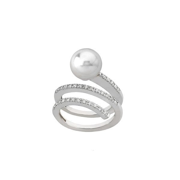 MAJORICAMajorica 15574.01.2.913.010.1 Women's Ring – Rhodium - Plated Silver, Simulated PearlBIJOUXEcecile