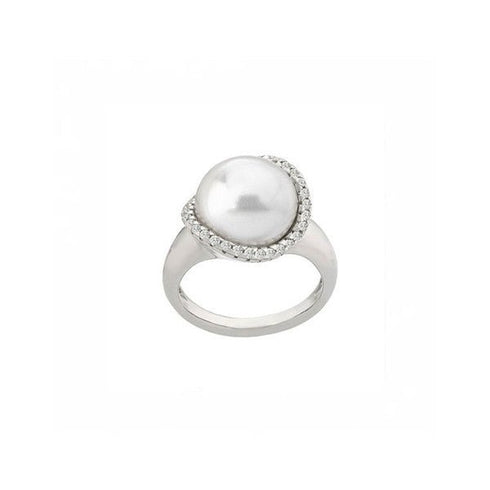 MAJORICAMajorica 15879 Women's Silver Ring with 8mm White Pearl & CZBIJOUXEcecile