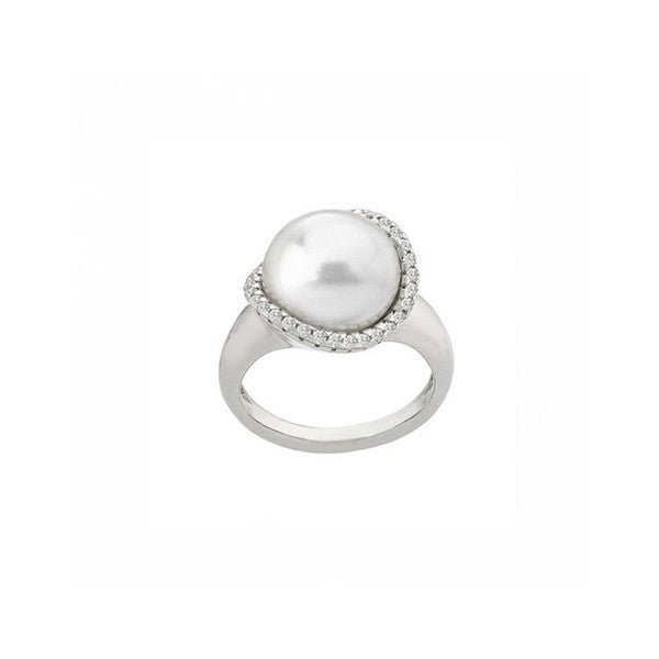 MAJORICAMajorica 15879 Women's Silver Ring with 8mm White Pearl & CZBIJOUXEcecile