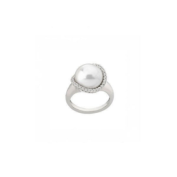 MAJORICAMajorica 15879 Women's Silver Ring with Grey Pearl & CZ AccentsBIJOUXEcecile
