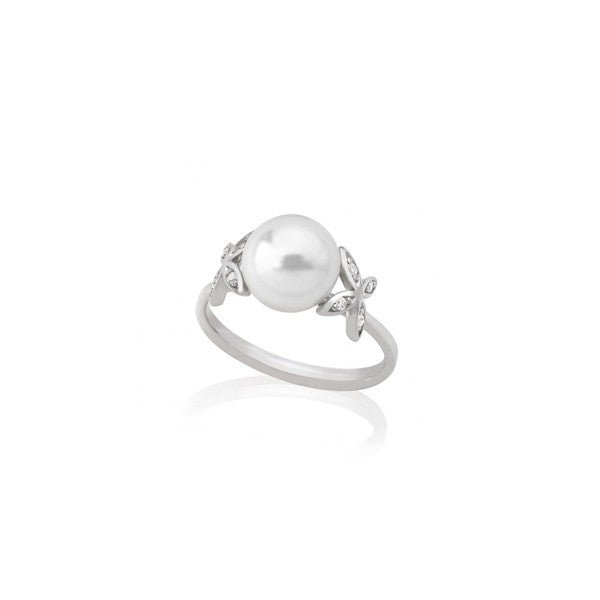 MAJORICAMajorica 16043.01.2.917.010.1 Women's Ring – Rhodium - Plated Silver, Simulated Pearl, Cubic ZirconiaBIJOUXEcecile