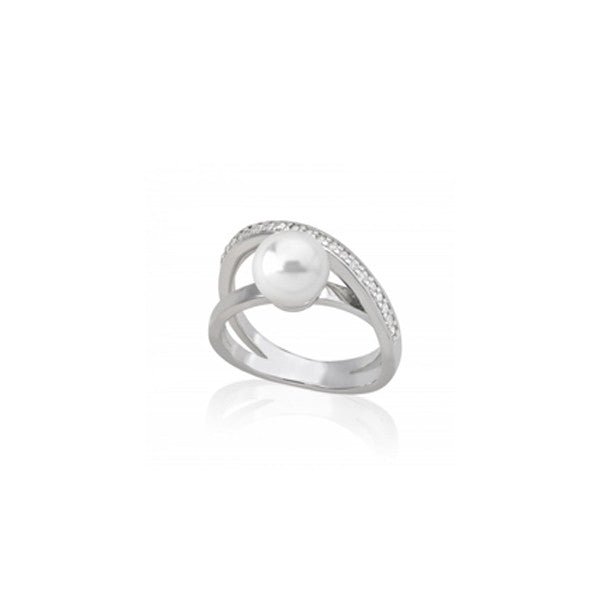 MAJORICAMajorica 16045 Women's Silver Ring with 8mm White Pearl & ZirconiaBIJOUXEcecile