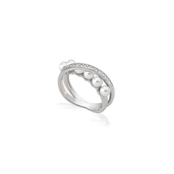 MAJORICAMajorica 16047 Women's Silver Ring with 4mm White Pearls & ZirconiaBIJOUXEcecile