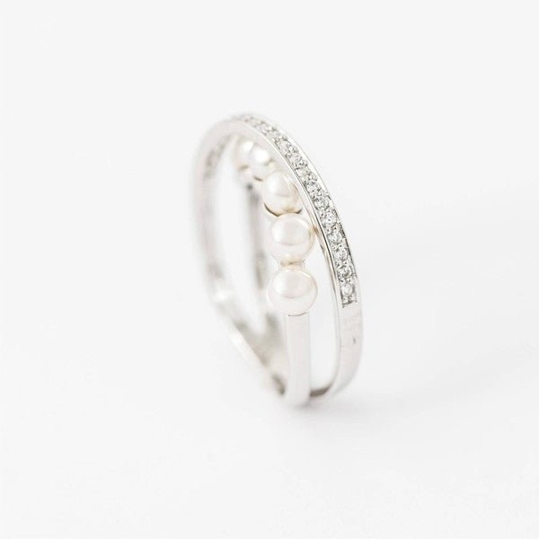 MAJORICAMajorica 16047 Women's Silver Ring with 4mm Grey Pearls & ZirconiaBIJOUXEcecile