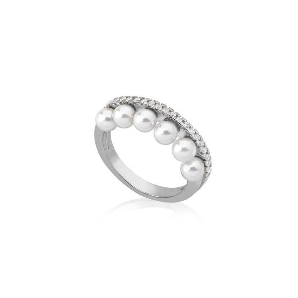 MAJORICAMajorica 16048 Women's Silver Ring with 8mm Grey Pearl & ZirconiaBIJOUXEcecile
