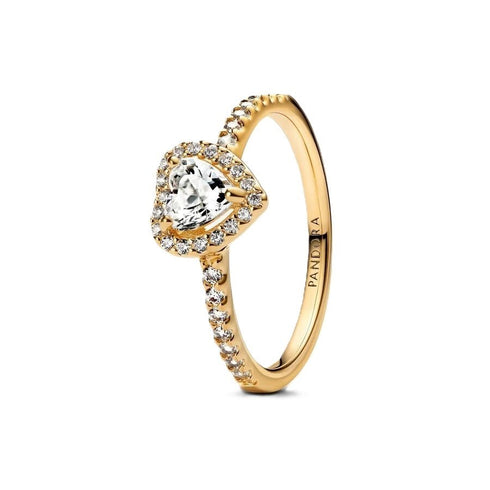 PANDORAPandora 168421C01 - 52 Elevated Heart Ring - 14k Gold - Plated, Size 52BIJOUXEcecile