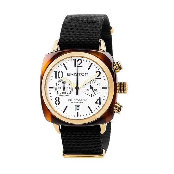 BRISTONBriston Clubmaster Classic Chronograph 40mm White Dial Watch 17140.PYA.T.2.NBWATCHESEcecile