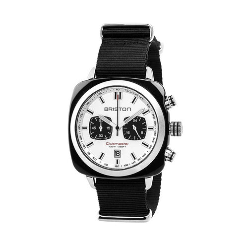 BRISTONBriston Clubmaster Sport Chronograph 42mm White Dial Watch 17142 - SA - BS - 2 - NBWATCHESEcecile