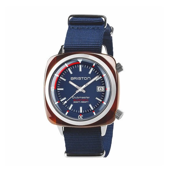 BRISTONBriston Clubmaster Diver Automatic Watch 42mm Navy Blue Dial Nylon Strap 17642.SA.TD.15.NNBWATCHESEcecile