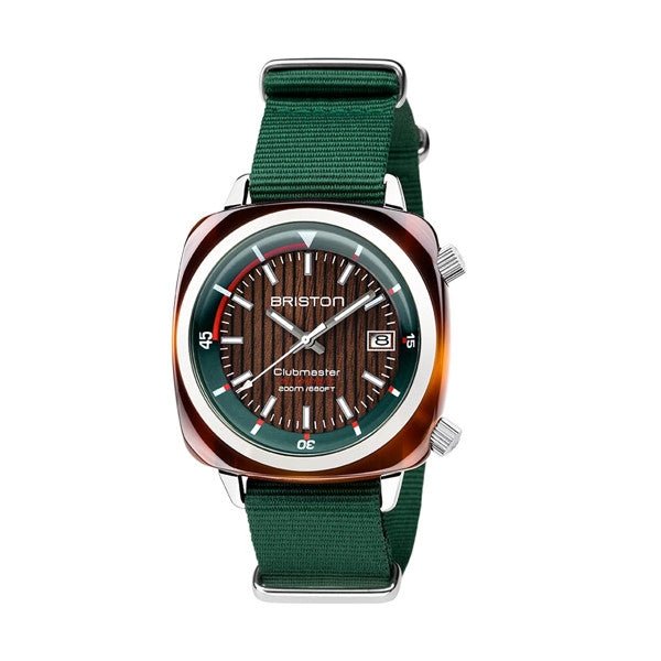 BRISTONBriston Clubmaster Diver Automatic Watch 42mm Brown Dial Green NATO Strap 18642.SA.TD.10W.NBGWATCHESEcecile
