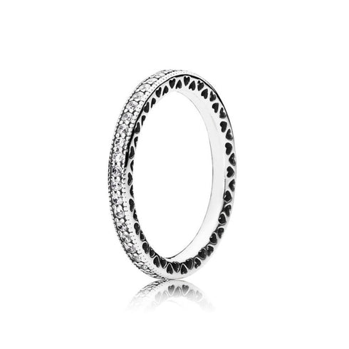 PANDORAPandora 190963CZ - 50 Sparkle & Hearts Ring - Sterling Silver, Size 50BIJOUXEcecile