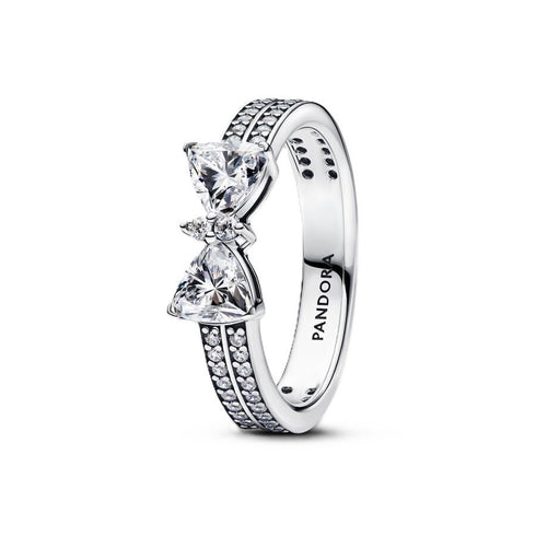 PANDORAPandora 193552C01 - 52 Sparkling Bow Double - Row Ring - Sterling Silver, Size 52BIJOUXEcecile