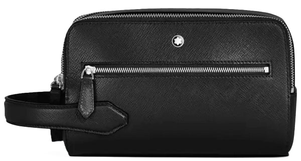 MONTBLANCMontblanc Sartorial Leather Washbag 198866 - Black Saffiano Leather, Dual - Zip DesignLEATHER GOODSEcecile