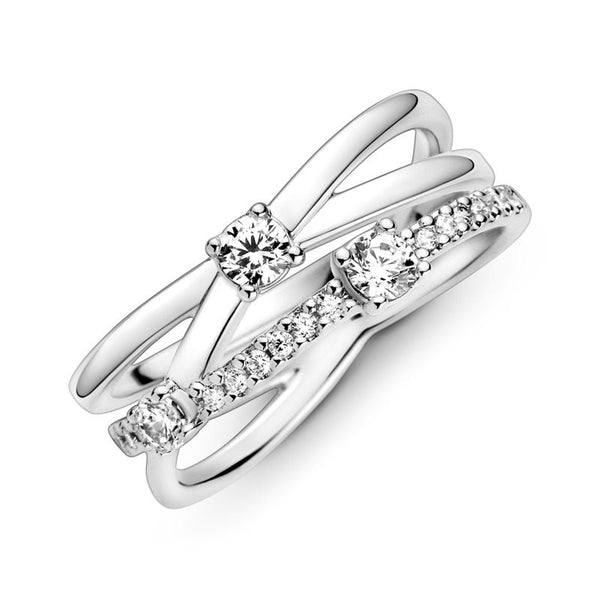 PANDORAPandora 199400C01 - 52 Sparkling Triple Band Ring - Sterling Silver, Size 52BIJOUXEcecile