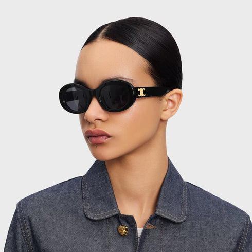 CELINECeline Triomphe CL40317U Butterfly Sunglasses – 55 mm Acetate Frame, Gradient Lenses, UV400EYEWEAREcecile