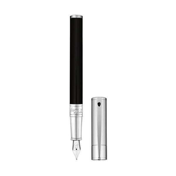 DUPONTS.T. Dupont D - Initial Fountain Pen Model 260204 - Black and Chrome FinishPENEcecile