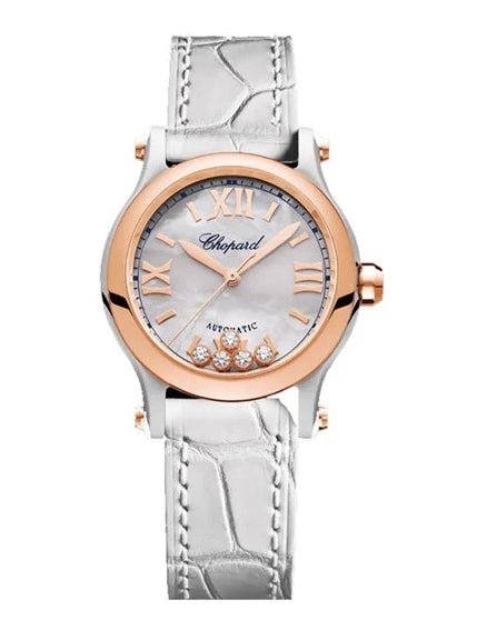 CHOPARDChopard Happy Sport 30mm Automatic Women's Watch, Mother - of - Pearl Dial, Floating DiamondsWATCHESEcecile