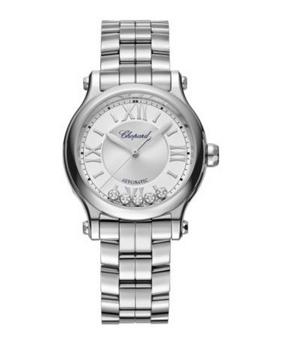 CHOPARDChopard Happy Sport 33mm Automatic Women's Watch, Silver Dial, Floating DiamondsWATCHESEcecile