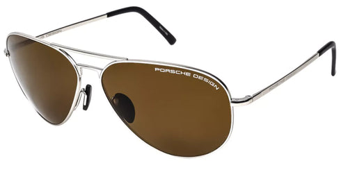 Porsche Design P8508 S E F 60 Occhiali da sole Aviator da uomo - Montatura in acciaio inossidabile, lenti polarizzate
