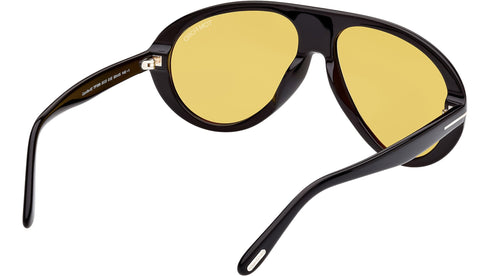 TOM FORDTom Ford Camillo FT0988‑01E Pilot Sunglasses – 60 mm Black Acetate Frame, Amber Lenses, UV400 ProtectionEYEWEAREcecile