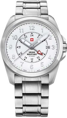 SWISS MILITARYSwiss Military by Chrono 29000.02 Men's Watch - White Dial, Stainless Steel BraceletWATCHESEcecile