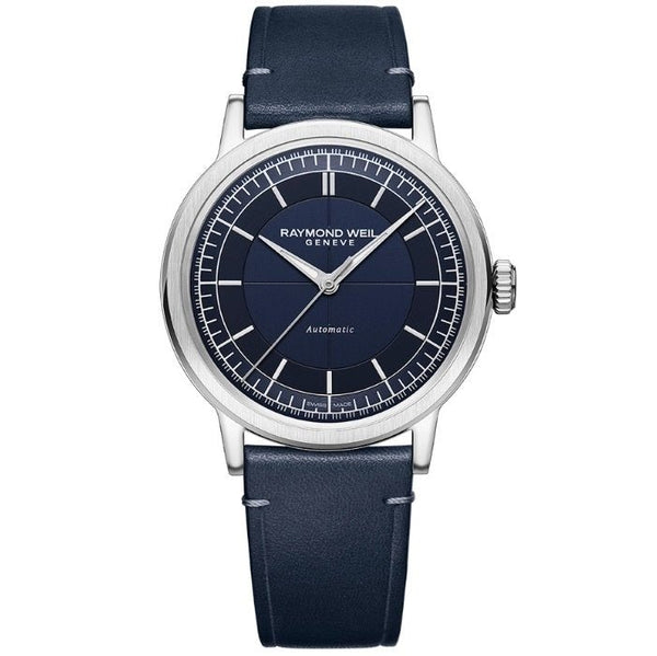 RAYMOND WEILRaymond Weil Millesime 39.5mm Automatic Watch - Blue Dial, Blue Leather StrapWATCHESEcecile