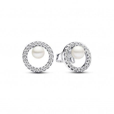 PANDORAPandora Treated Freshwater Cultured Pearl & Pavé Halo Stud Earrings 293154C01 - Sterling Silver, Cubic ZirconiaBIJOUXEcecile