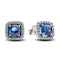 PANDORAPandora 293551C01 Sparkling Square Blue Halo Stud Earrings - Sterling Silver, Blue CrystalBIJOUXEcecile