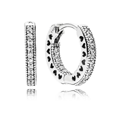 PANDORAPandora 296317CZ Pavé Heart Hoop Earrings - Sterling Silver with Cubic ZirconiaBIJOUXEcecile
