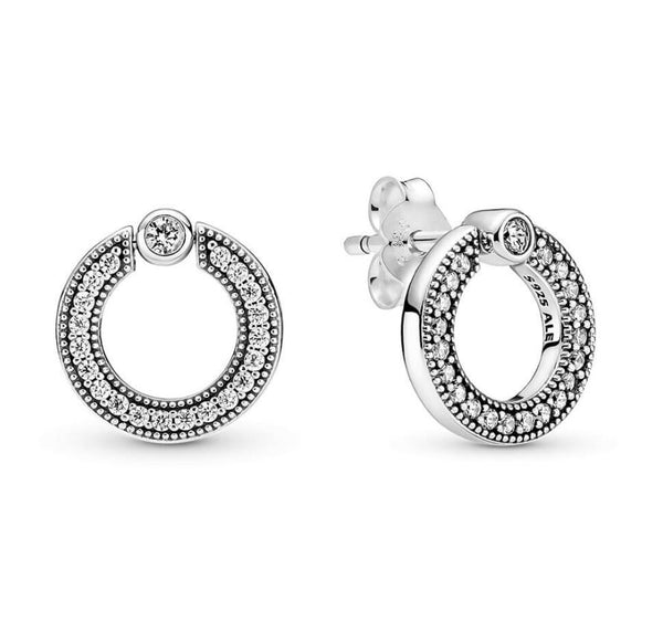 PANDORAPandora 299486C01 Pavé & Logo Circle Reversible Stud Earrings - Sterling SilverBIJOUXEcecile