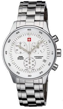 SWISS MILITARYSwiss Military by Chrono 30052.02 Men's Chronograph Watch, Silver Dial, Stainless Steel BraceletWATCHESEcecile