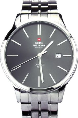 SWISS MILITARYSwiss Military by Chrono 32043.05 Men's Quartz Watch, Grey Dial, Stainless Steel BraceletWATCHESEcecile