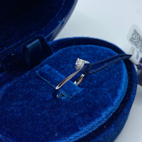 Recarlo R01SO195/040 Women's Solitaire Diamond Ring - 18K White Gold, 0.40ct