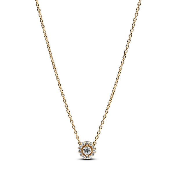 PANDORAPandora 363548C01 - 45 Round Pavé Halo Pendant Necklace - 14k Gold - Plated, 45 cmBIJOUXEcecile