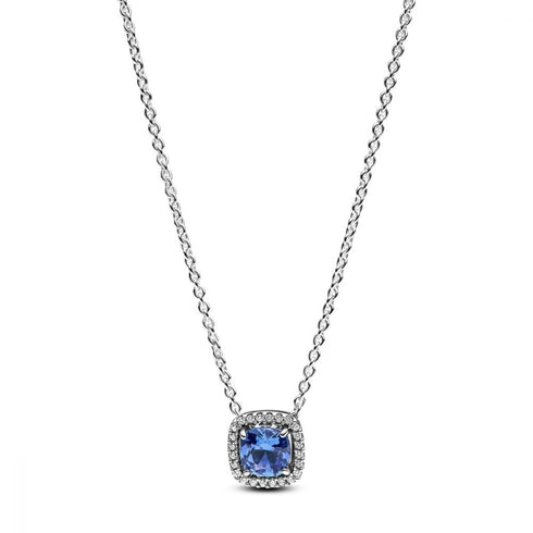 PANDORAPandora 393560C01 - 45 Sparkling Square Blue Halo Pendant NecklaceBIJOUXEcecile