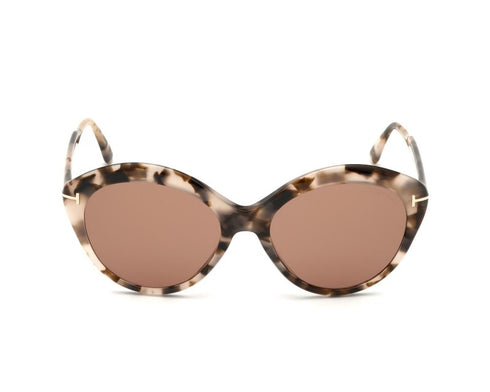 Lunettes de soleil Tom Ford FT0763 55E pour femme - monture havane colorée, verres marron