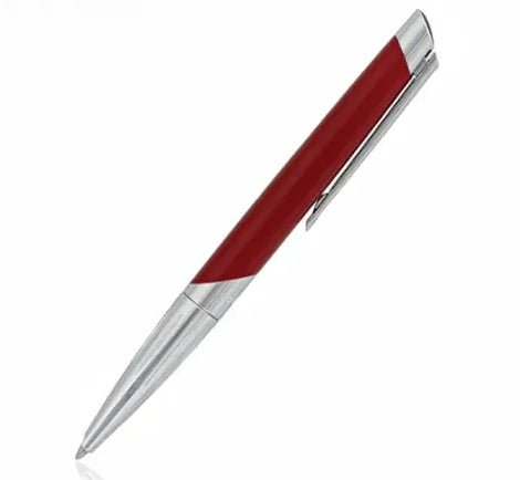DUPONTS.T. Dupont Défi Millenium Ballpoint Pen Model 405739 - Silver and Matte RedPENEcecile