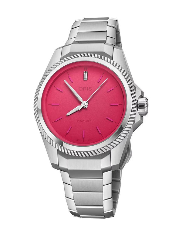 ORISOris ProPilot X Miss Piggy Edition Automatic Watch - 34mm Stainless Steel, Hot Pink DialWATCHESEcecile