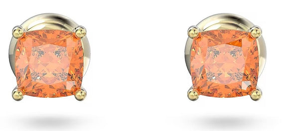 SWAROVSKISwarovski 5639123 Stilla Cushion Cut Stud Earrings - Orange Crystals, Gold - Tone PlatedBIJOUXEcecile